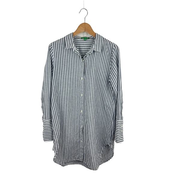 J. Crew Striped Linen-Blend Beach Shirt - Picture 1 of 4